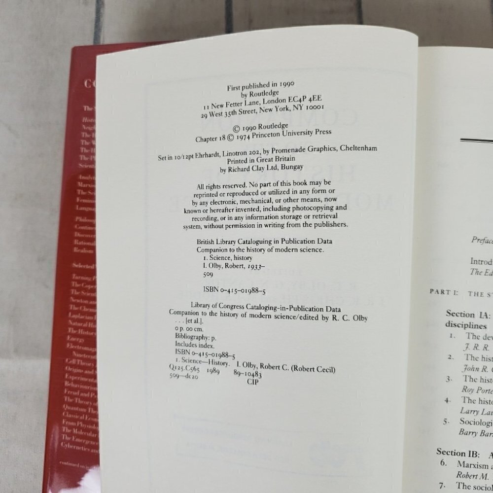 Vintage 1990 Companion to the History of Modern Science Hardcover - Picture 2 of 13